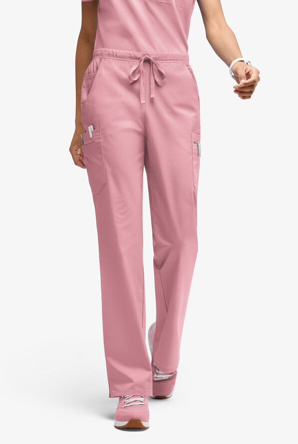 Butter-Soft STRETCH Women’s 10-Pocket Mid Rise Straight Leg Scrub Pant - Cosmo Pink - 1