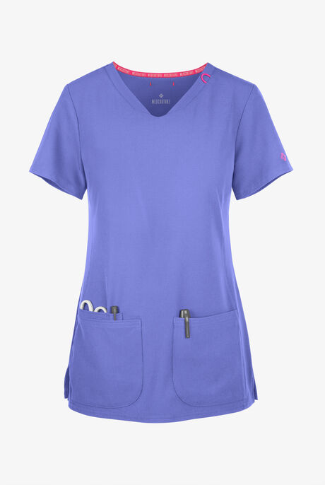 Med Couture Amp Women's 3-Pocket STRETCH V-Neck Scrub Top