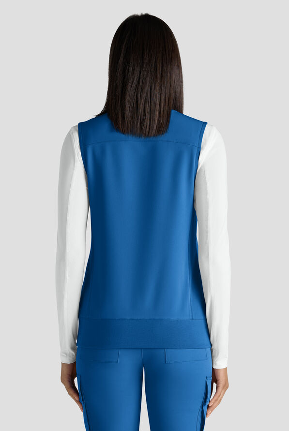 ReSurge Ebro Women's 6-Pocket Zip Front Stand Scrub Vest - Royal - 6