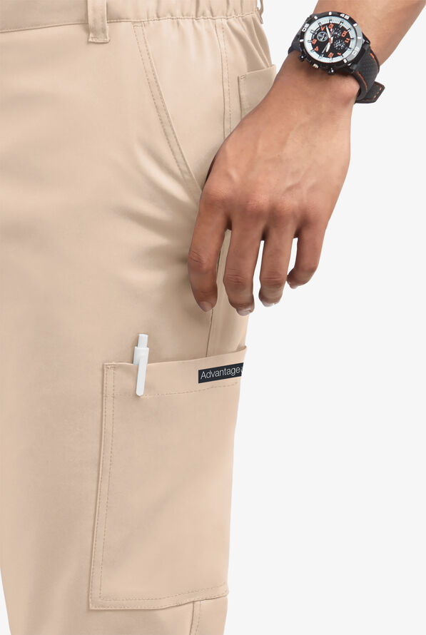 Advantage STRETCH Men's 8-Pocket Cargo Scrub Pants - Iced Latte - 2