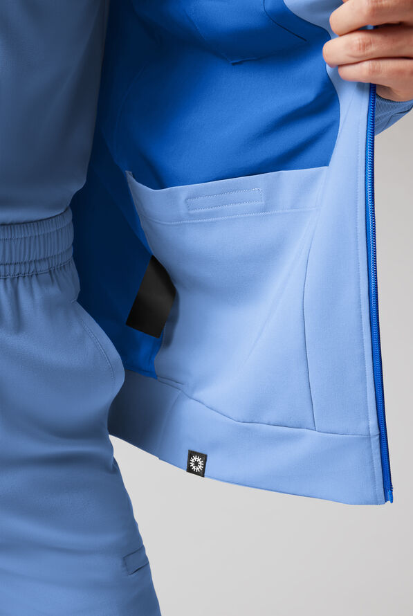 Hypothesis F-Zip Unisex Zip Front Scrub Jacket - Ceil/Royal - 8