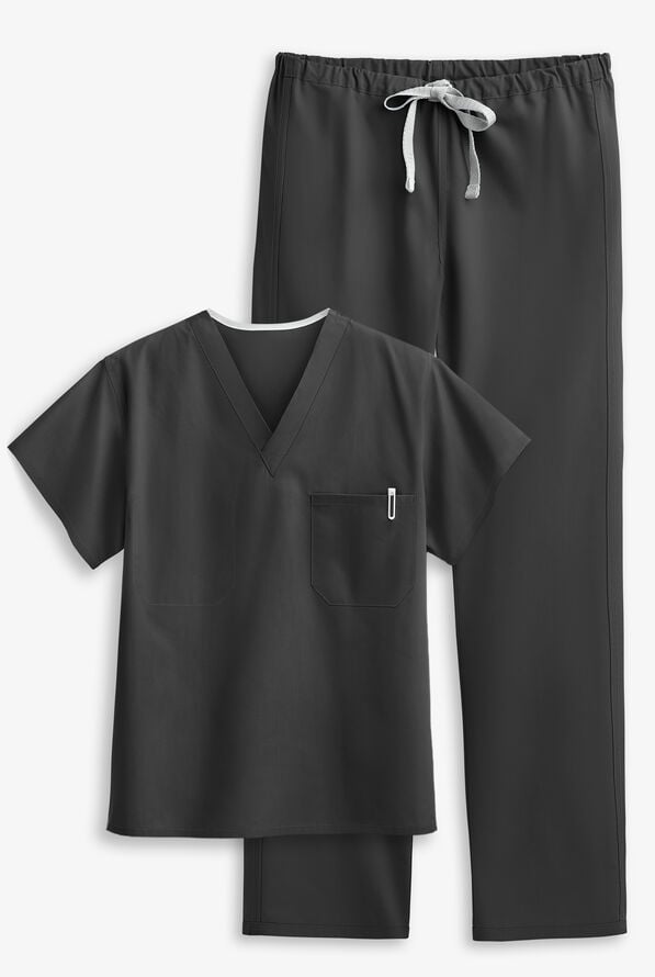 Strictly Scrubs Unisex 4-Pocket Reversible Scrub Set - Black - 1