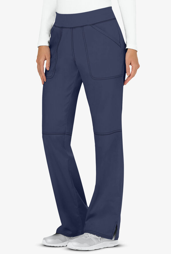 Cherokee Workwear Revolution Women's 4-Pocket STRETCH Pull-On Cargo Scrub Pants - Tall - Navy - 1