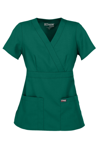 Grey's Anatomy by Barco Riley Women's 3-Pocket Modern Fit Mock Wrap Scrub Top