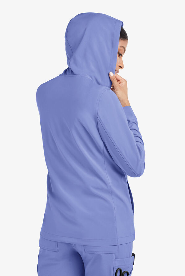 Sudadera m&eacute;dica Easy STRETCH Selena con cremallera y 5 bolsillos para mujer - Ceil Blue - 4