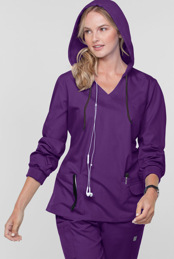 Butter-Soft Core Women's 4-Pocket Pullover Hoodie - Eggplant - 3