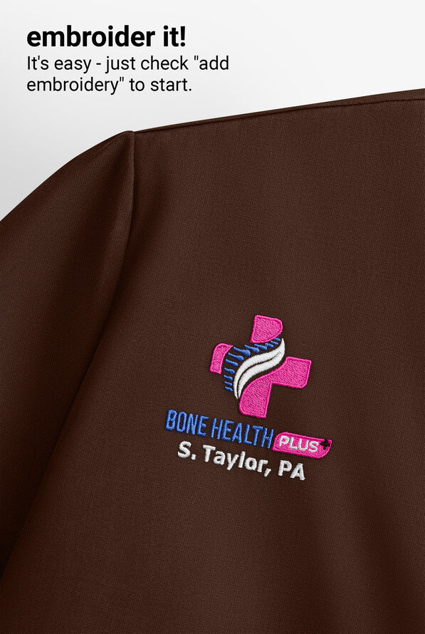 Blusa m&eacute;dica unisex Butter-Soft Core con 1 bolsillo - Coffee Bean - 4