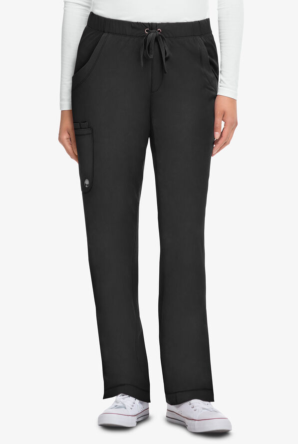 HH Works by Healing Hands Rebecca Women's 6-Pocket STRETCH Drawstring Waist Cargo Scrub Pants - Petite - Black - 1