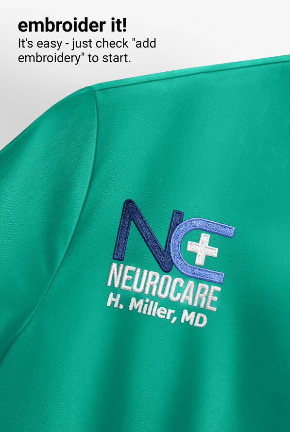 Blusa m&eacute;dica unisex Cherokee Workwear con 1 bolsillo y cuello en V - Surgical Green - 3