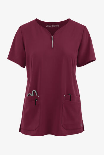 Blusa m&eacute;dica Easy STRETCH Arianna con cuello curvo y 4 bolsillos para mujer