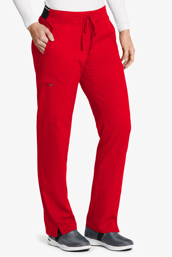 Grey's Anatomy by Barco Spandex STRETCH Kim Women's 3-Pocket Cargo Scrub Pants - Scarlet - 1