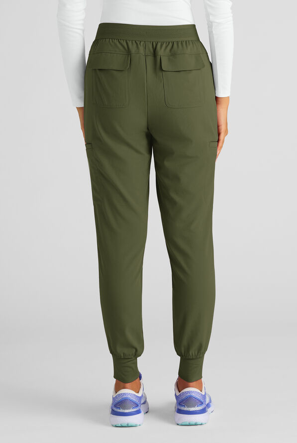 Pantalón médico Grey's Anatomy by Barco Emerge Rylee STRETCH de tiro medio estilo jogger con 6 bolsillos para mujer - Olive - 2