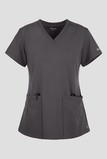 Wink Renew Knit Women's 2-Pocket STRETCH Flex N Reach Panel V-Neck Scrub Top