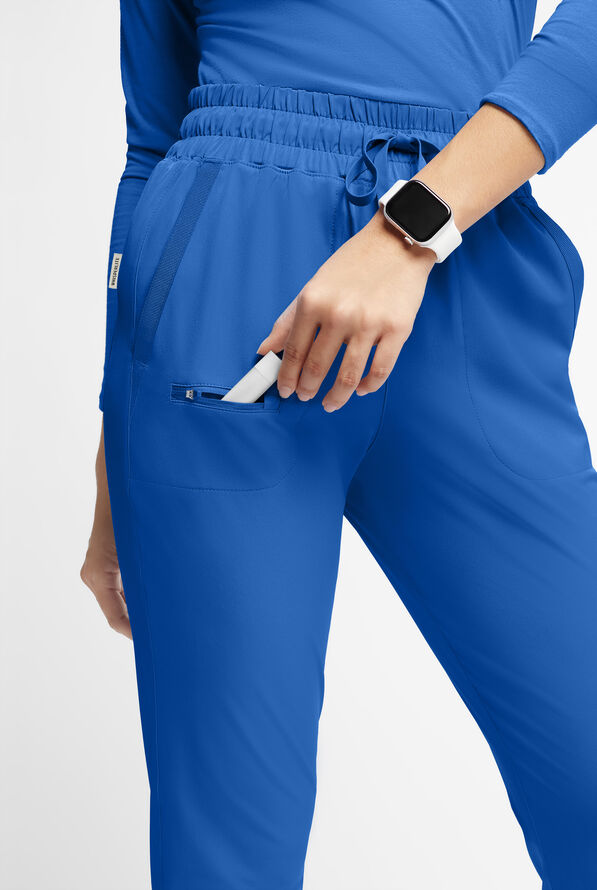 Pantalón médico WhisperLite ISLA con piernas cónicas y 5 bolsillos para mujer - Royal - 4