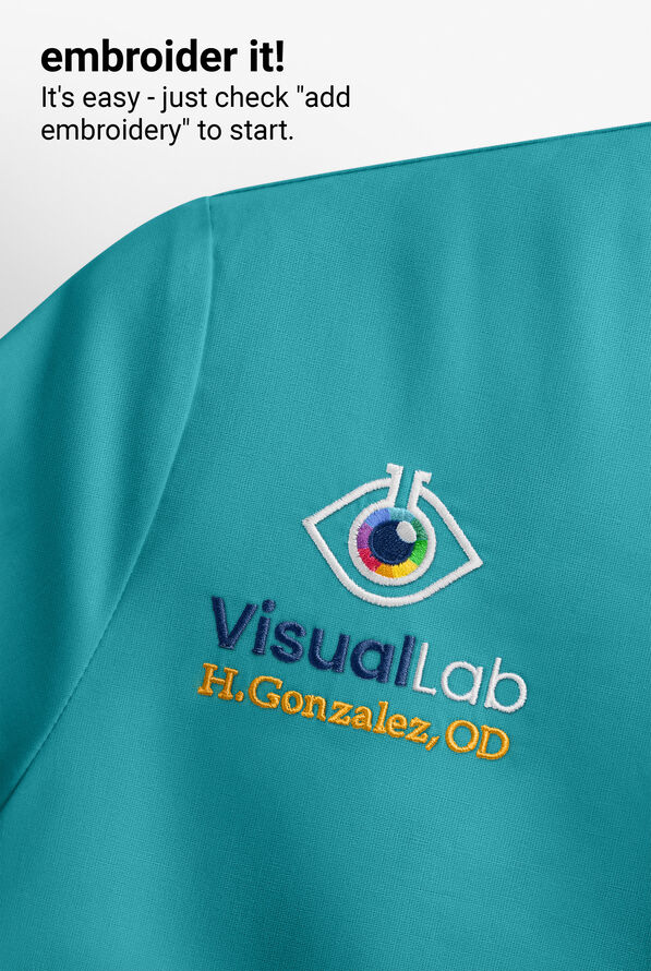 Skechers by Barco Reliance Women's 3-Pocket STRETCH Mock Wrap Scrub Top - Teal - 4