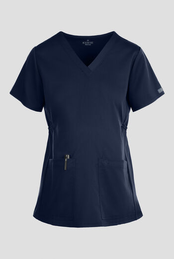 Blusa m&eacute;dica de maternidad Med Couture Touch STRETCH con cuello en V y 2 bolsillos para mujer