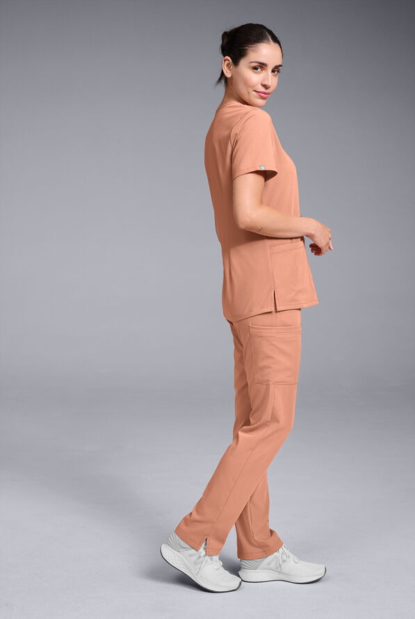 Blusa médica Hypothesis Base con cuello en V y 3 bolsillos para mujer - Earth - 2