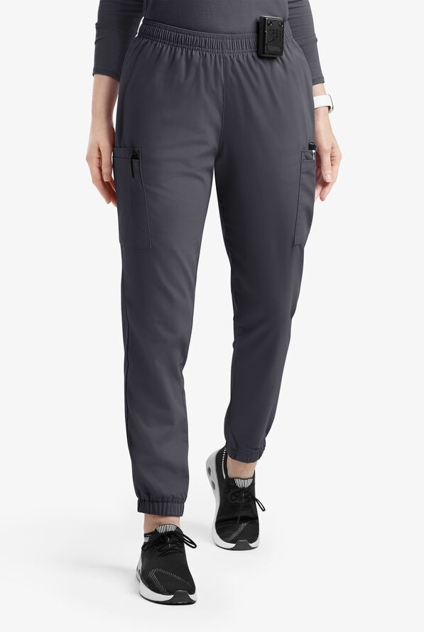 Butter-Soft Originals Women's 7-Pocket Tapered Jogger Cargo Scrub Pants - Pewter - 1