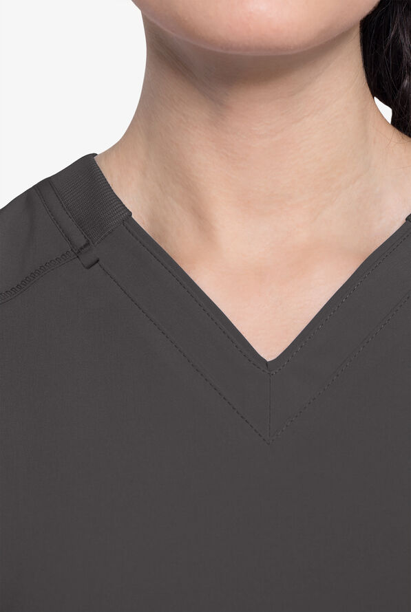 Infinity Women's 2-Pocket STRETCH V-Neck Scrub Top - Pewter - 4