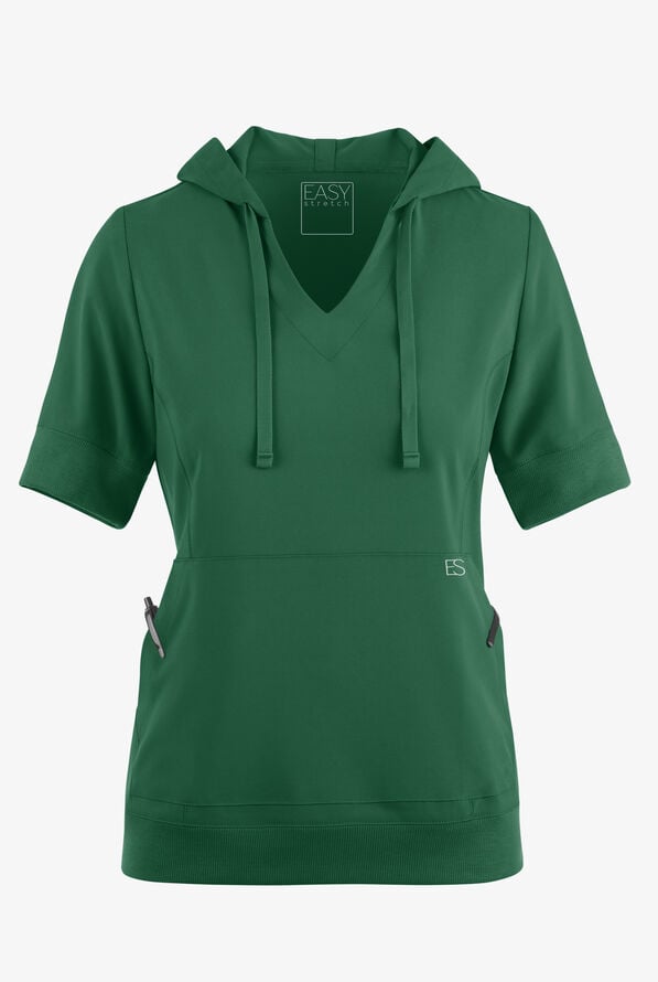 Sudadera m&eacute;dica manga corta Easy STRETCH True con capucha y 3 bolsillos para mujer - Hunter - 2