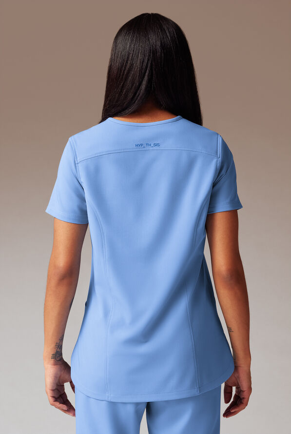 Hypothesis Meta-Base 2 Women&rsquo;s 2-Pocket V-Neck Scrub Top - Ceil Blue - 3