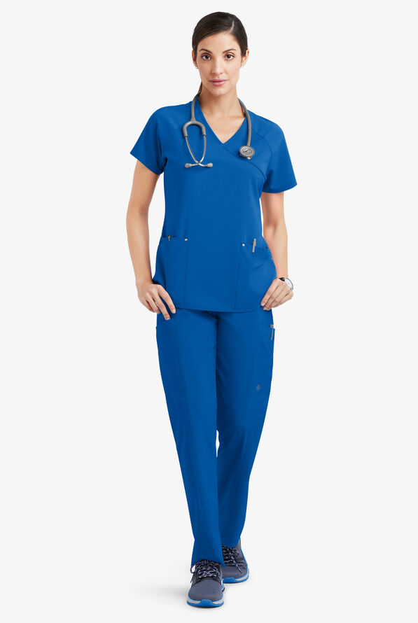 Blusa médica Easy STRETCH Cara con mangas raglán - Royal - 2