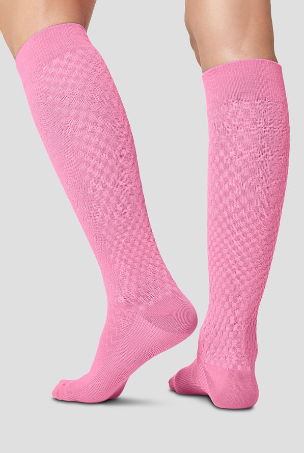 Cherokee True Support Women's 10-15 mmHg Wide Light Compression Socks - Pink - 2