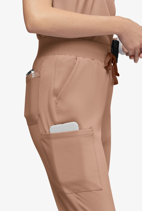 Easy STRETCH Olivia Women's 7-Pocket Slim Leg Jogger Scrub Pants - Warm Terrazzo - 2