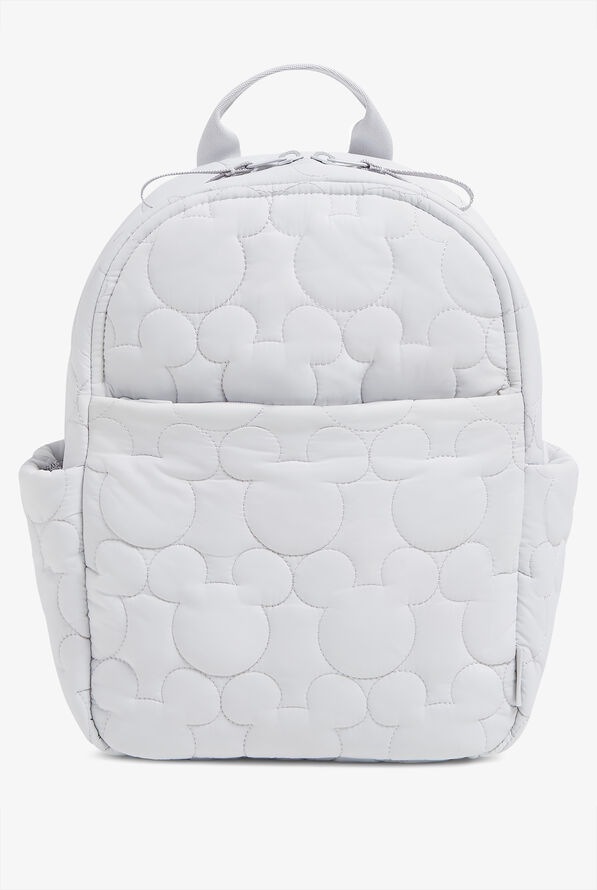 Vera Bradley Disney's Mickey Featherweight Lunar Gray Quilted Small Backpack - Lunar Grey - 1