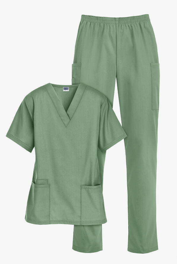 Strictly Scrubs Women’s 6-Pocket Scrub Set - Seaspray - 1