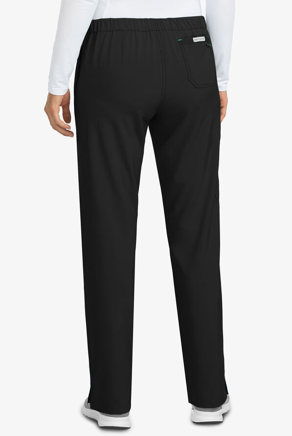 Med Couture Energy Grace Women's 4-Pocket Mid-Rise Scrub Pants - Black/Spearmint - 2