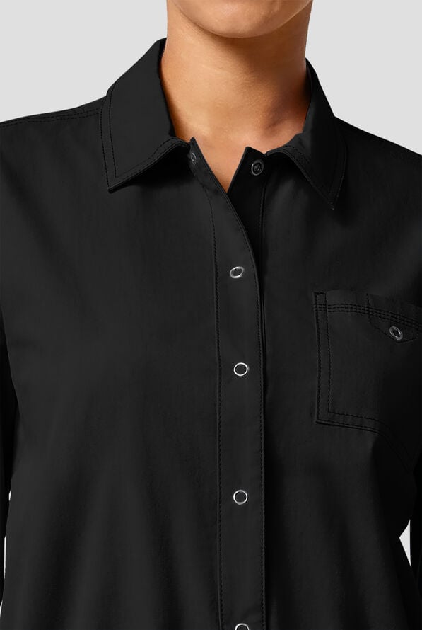 Dickies Forge Women's 5-Pocket Roll Up Sleeve Scrub Jumpsuit - Black - 3