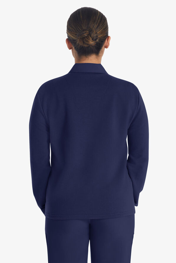 Dickies EDS NXT Women's 3- Pocket STRETCH Snap Front Scrub Jacket - Navy - 4