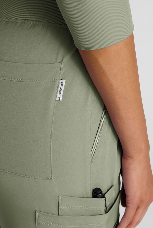 Pantalón médico WhisperLite de estilo moderno con piernas rectas para mujer - Olive Leaf - 4