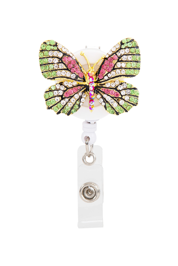 Outside the Box Butterfly Sparkle & Shine Swivel Badge Reel - null - 1