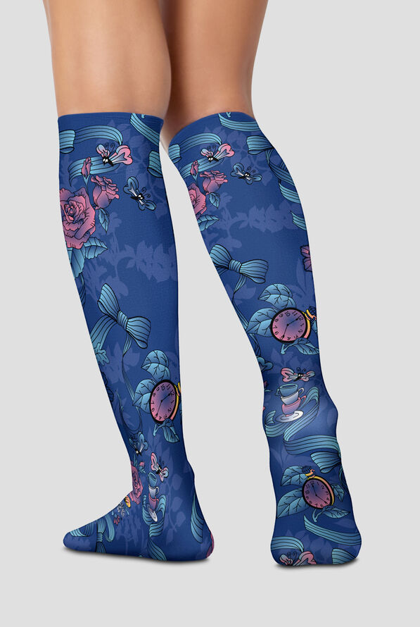 Tooniforms Alice's Tea Party Women's 8-15 mmHg Light Compression Socks - null - 2