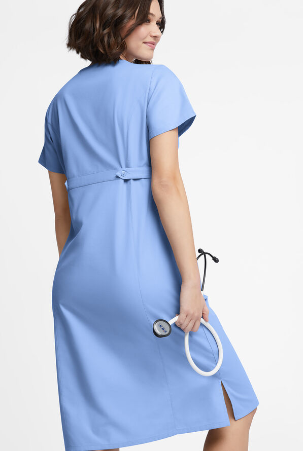 Butter-Soft Originals Women's 4- Pocket V-Neck Empire Waist Dress - Ceil Blue - 3