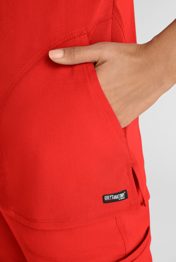 Blusa m&eacute;dica Grey's Anatomy by Barco Emerge Brylyn STRETCH con mangas dolm&aacute;n y 2 bolsillos para mujer - Sunset Orange - 3