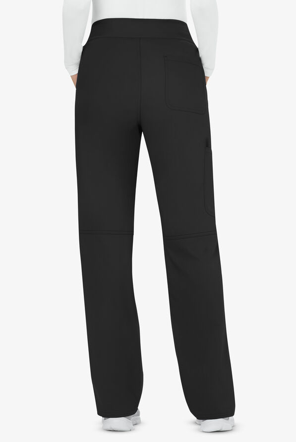 Cherokee Workwear Revolution Women's 4-Pocket STRETCH Pull-On Cargo Scrub Pants - Black - 3