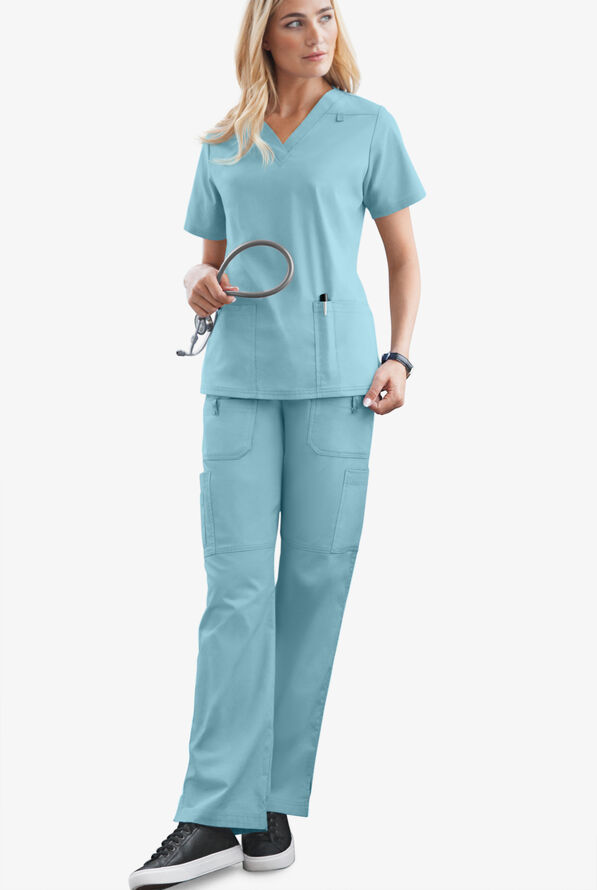 Pantal&oacute;n m&eacute;dico Butter-Soft STRETCH Tall con cord&oacute;n y 10 bolsillos para mujer - Dew Drop - 2