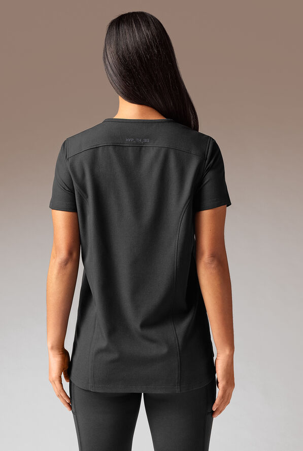 Hypothesis Meta-Base 2 Women’s 2-Pocket V-Neck Scrub Top - Jet Black - 3