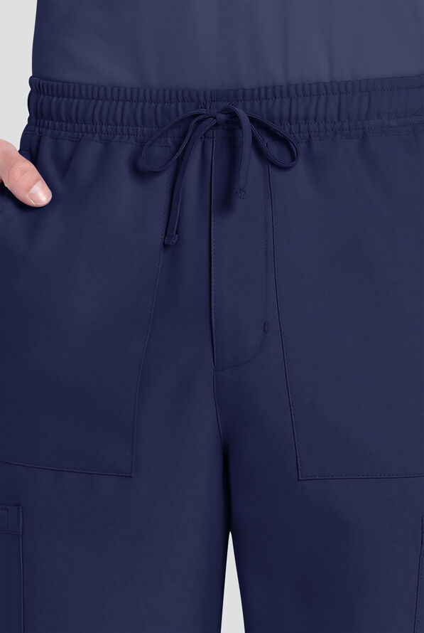 Cherokee Workwear Originals Ultra Men's 6-Pocket Straight Leg Drawstring Cargo Scrub Pants - Navy - 2