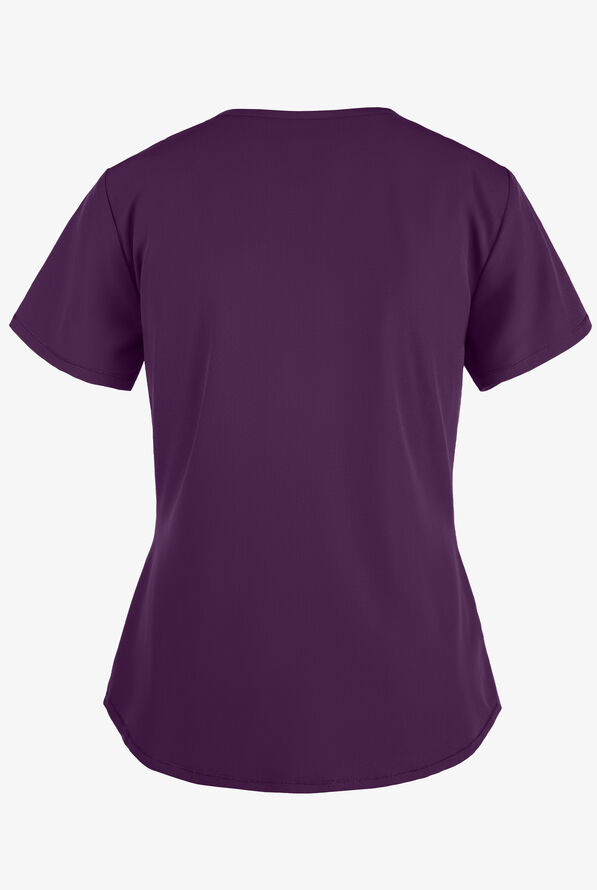 Skechers by Barco Breeze Women's 3-Pocket STRETCH V-Neck Scrub Top - Eggplant - 3