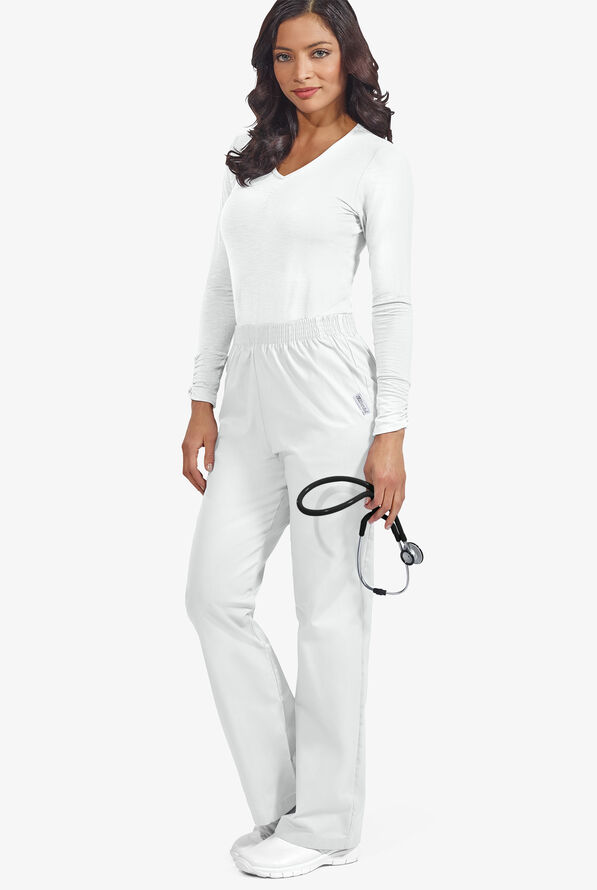 UA Best Buy Scrubs Women's 2-Pocket Elastic Waist Pants - Tall - White - 2