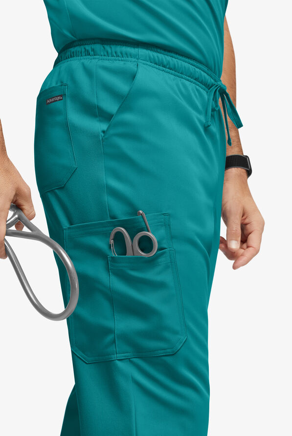 Advantage STRETCH Men's 6-Pocket Cargo Scrub Pants - Teal - 2