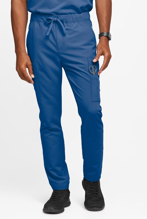 Movement by Butter-Soft Epsilon Men’s Slim 8-Pocket Stretch Cargo Scrub Pants - Royal - 1
