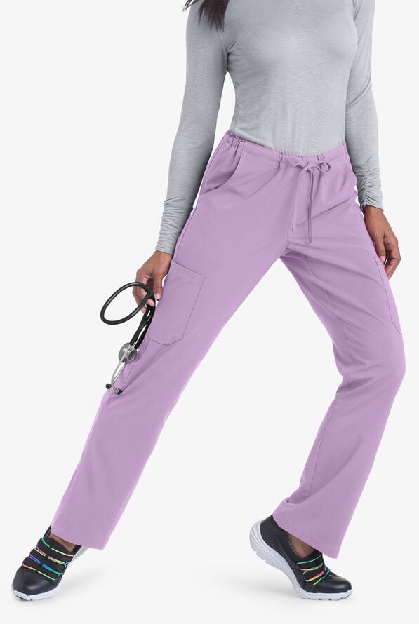 Easy STRETCH Eden Women's 4-Pocket Drawstring Scrub Pants - Petite - Amethyst Mist - 3