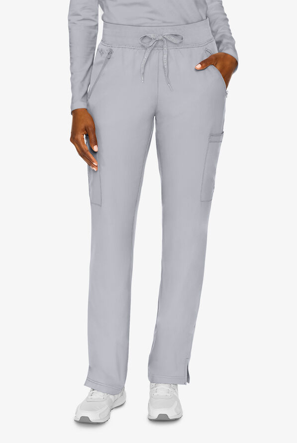 Med Couture Insight Women's 4-Pocket Zipper Cargo Pocket Scrub Pants - Cloud - 1