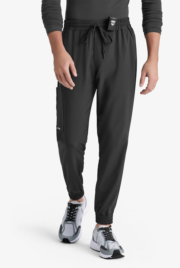 Grey's Anatomy by Barco Evolve STRETCH Voyager Men's 5-Pocket Cargo Jogger Scrub Pants - Black - 1