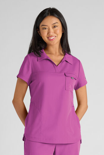 Grey's Anatomy by Barco Emerge Emery Women's 3-Pocket STRETCH Collar V-Neck Scrub Top